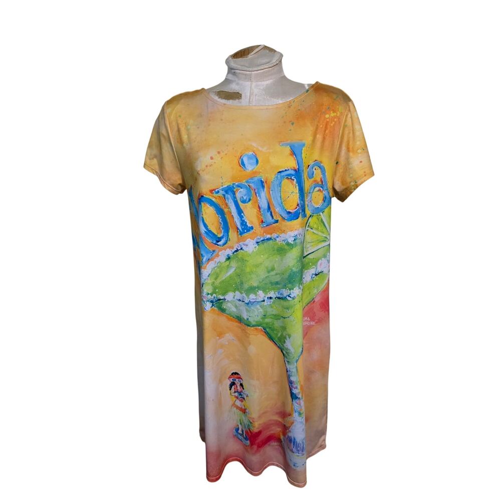 Leoma Lovegrove Florida Dress Tropical margarita beachy cover up cutout medium
